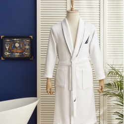 Бял халат за баня Nautica Home от 100% памук размер S/M